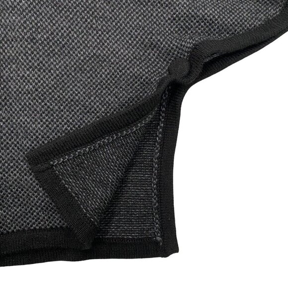 American South Side alpaca wool poncho herringbone charcoal gray OS neutral cozy - Picture 6 of 10